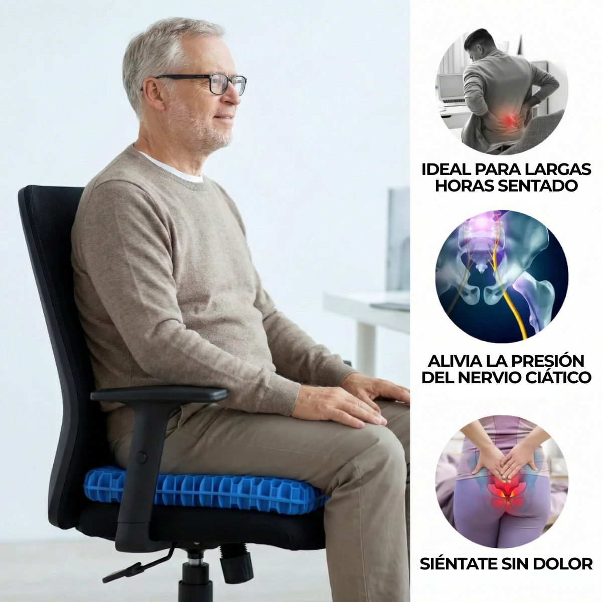 NubeGel™ - Más comodidad cada día, sin cambiar tu silla.
